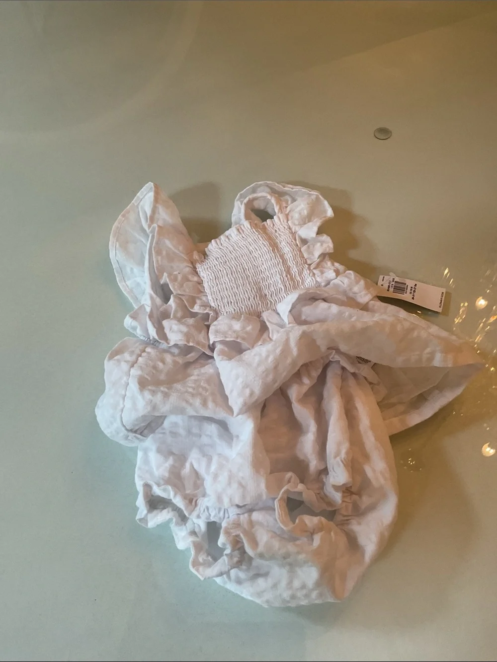 Old Navy White Ruffle Baby Sunsuit